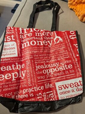 lululemon athletica Red and White Graphic Tote Bag